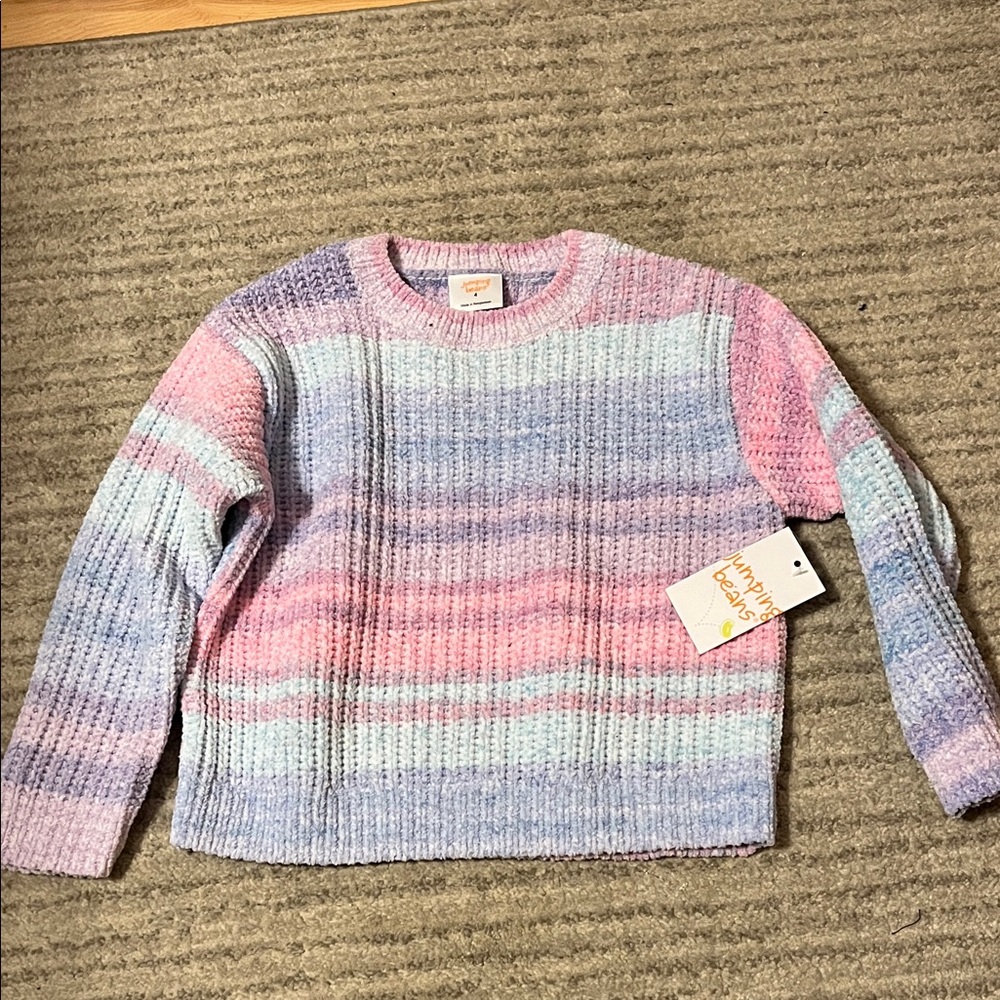 Jumping Beans Pink and Blue Kids Sweater size  4t